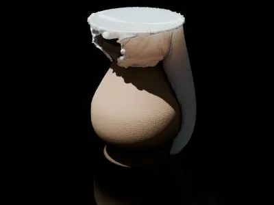 Clay vase Low-poly 3D model