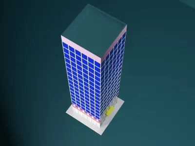 Free 3D Building Low Poly Game Ready Free low-poly 3D model