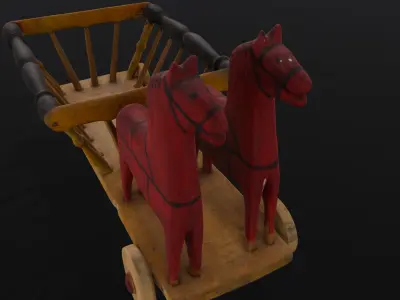 Toy Cart 3D Model  Low-poly 3D model