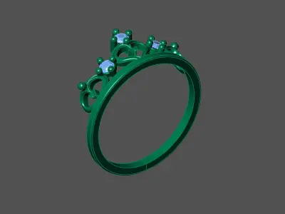 Womens Rings With Stone Ring Ready STL 3DM Models Rings women 3D print model 4