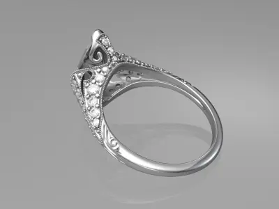 Art deco ring 3D print model 16