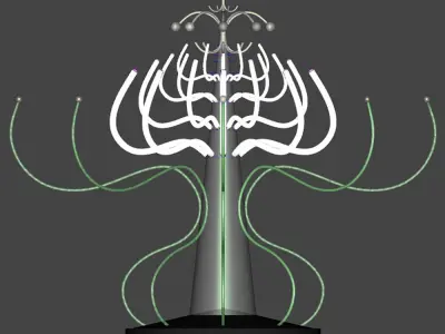 Tube Flower Lamp Daz 3D model