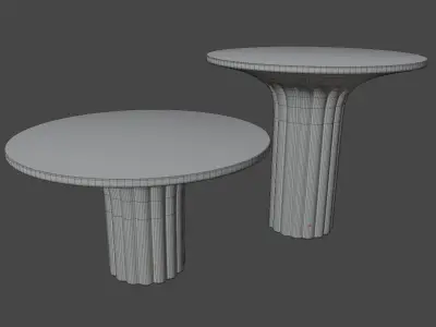 Coffee rounded black tables for decoration Low-poly 3D model