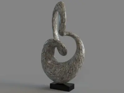 Abstract Polystone Loop Sculpture 3D model