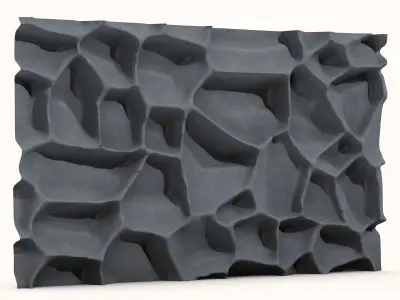 Fractured Granite Rock Barrier 3D model