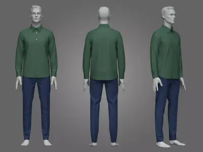 Mens Shirt And Pants  3D model