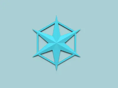 Hexagonal Wall Panel A16 Star - Interior Design Decoration 3D print model