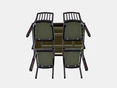 EKEDALEN - EKEDALEN table and 4 chairs Low-poly 3D model