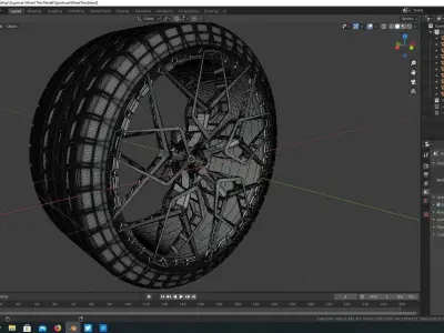 Supercar Wheel and Tire 3D model