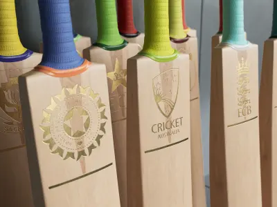 Icc Cricket Bad Branded Bat Display Rack 3D model