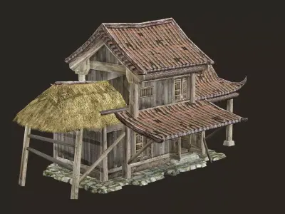 Thatch Hut House 12 For Games and Films 3D Model Low-poly 3D model