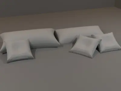 mattress with pillows  Free 3D model