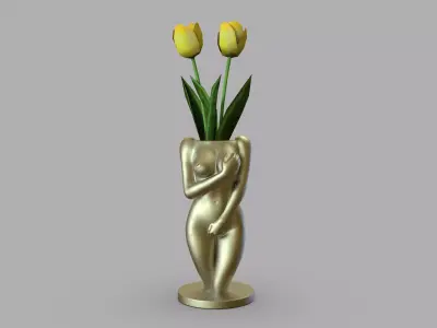 Naked female vase or pen holder 3D print model