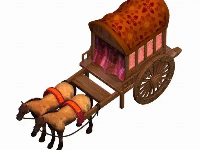 Game Traffic - Red Buggy 06 3D model