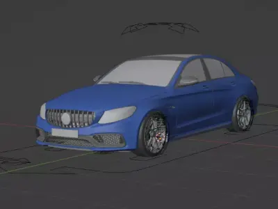 Mercedes AMG C63 Low-poly 3D model