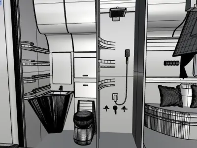 Caravan interior design 3D model