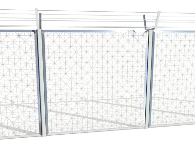 Low Poly Modular Fence 3 Low-poly 3D model