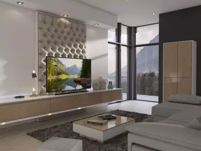 Montain Apartment Living Room 3D model