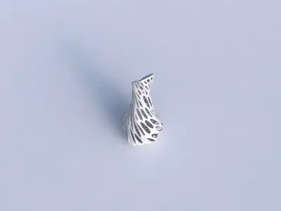 Vase twisted top bent hexagon 2 with smooth organic lattice 3D print model