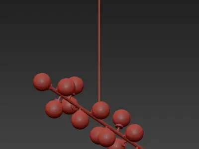 DREAM chandelier with balls hanging from it 3D model