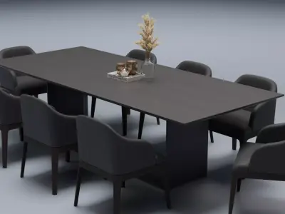 Dining table set 3D model