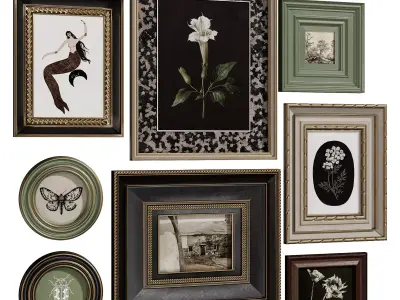  Vintage Curiosity Wall Set 002 3D model