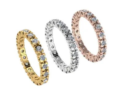 Ring223 diamond eternity ring gold 3D print model