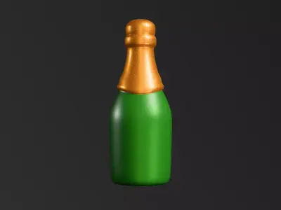 Champagne Low-poly 3D model