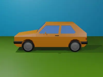 VW Golf I Low Poly Low-poly 3D model