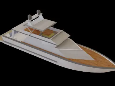 Yacht 3D model boat Free low-poly 3D model