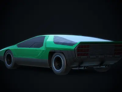 Alfa Romeo Carabo Authentic Car Game Ready Low-poly 3D model