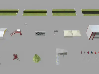 Racecourse Construction Kit Add-on Pack Low-poly 3D model