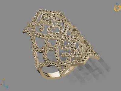 Vintage Womens Diamond Ring Women Rings 3dmodels 3D print model 3D print model 19