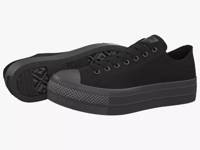 Chuck Taylor All Star Lift Platform Low Top Mono Black 3D model
