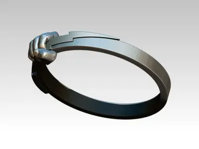 Fury Lightning Strike Hand Punch Fist Jewel Ring 3D print model