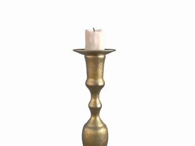 Candlestick brass in style of person 3D model