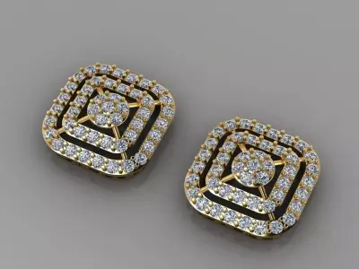 Square Diamond Earring 3D print model