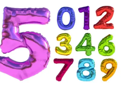  BALLOON NUMBER COLOR Low-poly 3D model