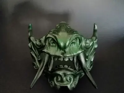 Oni half demon mask 3D print model