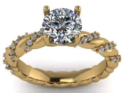 Twist Twig Woman US 7 Ring STL Print Ready 3D print model