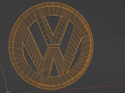 Volkswagen 3D Logo Low-poly 3D model