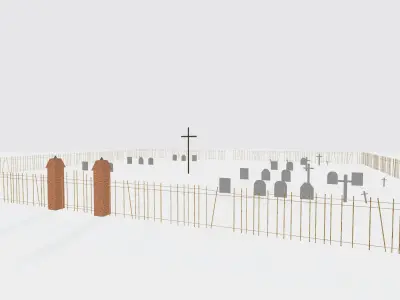 Cemetery 3D model Free low-poly 3D model