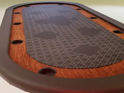 Poker table Low-poly 3D model