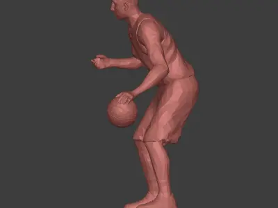 Basketball Player Figurine - Statue - Trophy - Lowpoly Polygonal 3D print model