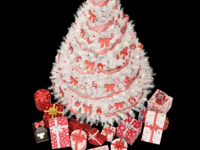 Christmas white tree 3 3D model