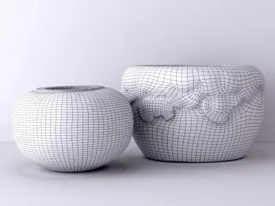 Java Stone Flower Pots 3D model