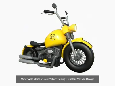 10 Motorcycle Cartoon A Racing Collection - Custom Vehicle 3D Model Pack