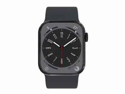 Apple Watch Series 8 Sport Band Graphite Stainless Steel Color Low-poly 3D model
