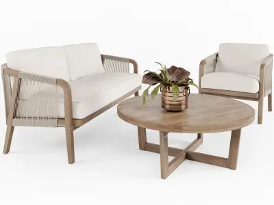 Outdoor furniture w001 3D model