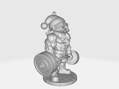 Muscle Santa Claus Christmas Bodybuilder Santa Ornament  3D print model